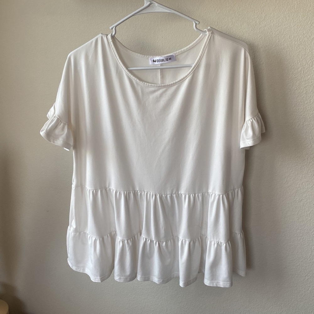 White Ruffle Blouse